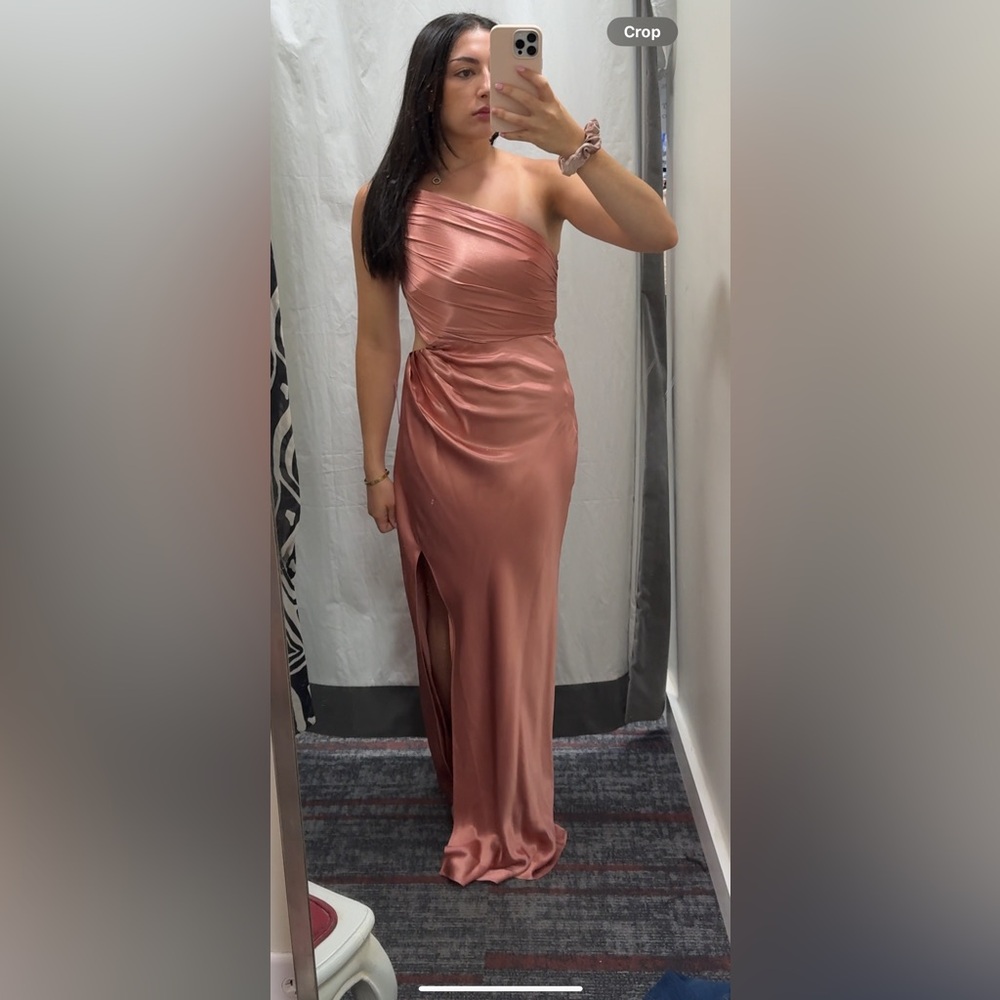 Shona joy la Luna asymmetrical gathered maxi dress in antique rose